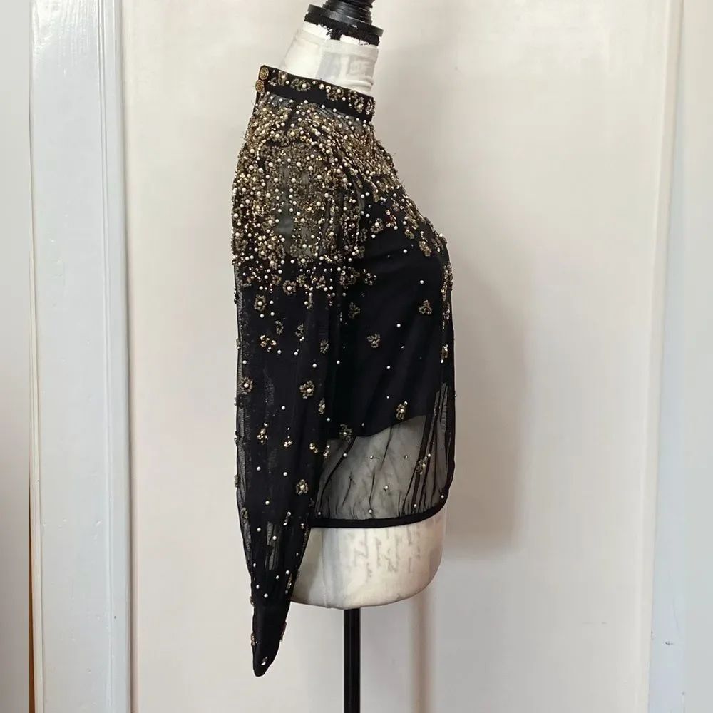 FARM Rio Embroidered Bubble Tulle Blouse size XS - Picture 9 of 15